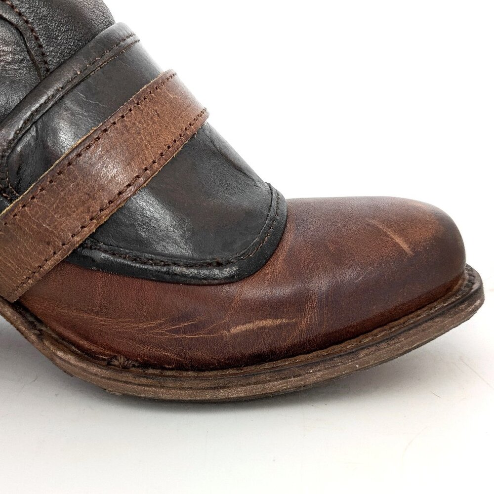 Freebird Darlin Cognac Size 11 Leather Strappy Ankle Boots Square Toe - Picture 13 of 14